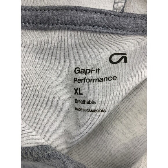 GapFit Gray Performance Hooded Sweatshirt Pullover Breathable Pockets Mens XL - Picture 7 of 12
